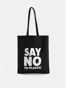 Černá plátěná taška s potiskem ZOOT Original Say no to plastic