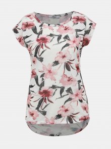 Růžovo-bílé dámské květované tričko Haily´s Jana