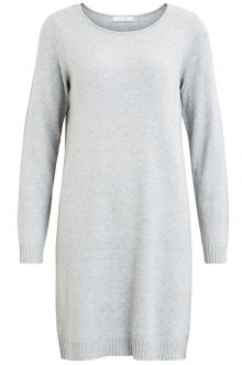 Vila Dámské šaty VIRIL L/S KNIT DRESS - NOOS Light Grey Melange XS
