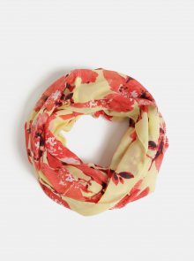 Červeno-žlutý květovaný dutý šátek Pieces Betty