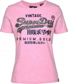 Superdry Tričko námořnická modř / růžový melír