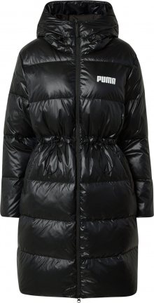 PUMA Outdoorový kabát černá / bílá