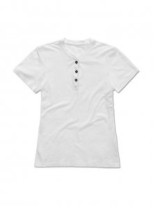 Dámské tričko Henley - Bílá S