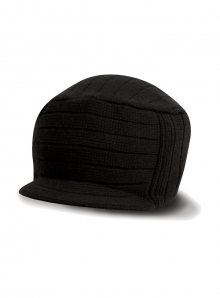 Vlněná čepice s kšiltem - černá univerzal