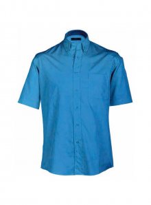 Pánská košile s krátkým rukávem Button - Modrá XXL