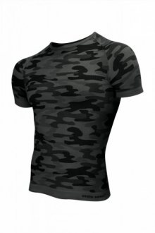 Termo triko Militaria s krátkými rukávy - SESTO SENSO Barva: TM.ŠEDÁ XXL grafitovo (tmavě šedá)-šedá