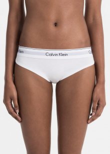 Calvin Klein bílé kalhotky s bílou širokou gumou Bikini  - XS