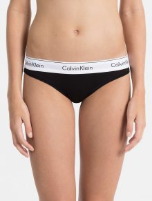 Calvin Klein černé kalhotky s bílou širokou gumou Bikini Slip Basic - XS