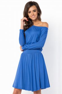 Letní šaty dámské ve volném střihu značkové středně dlouhé modré - M