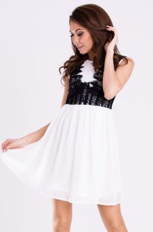 Dámské společenské šaty s rozšířenou sukní EMAMODA bílé - L