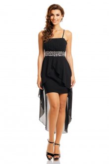 Dámské společenské šaty značky EMMA DORE s asymetrickou sukní černé - XL