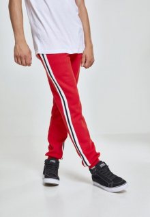 Urban Classics 3-Tone Side Stripe Terry Pants firered/wht/blk - S