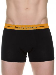 BRUNO BANANI černé boxerky s oranžovou gumou Short mKoGu