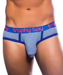 ANDREW CHRISTIAN slipy modro-bílé pruhované Trophy Boy Brief 90643