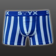 STYX UNDERWEAR pánské modro-bílé pruhované boxerky G563