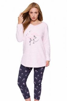 Sensis Blůza Soft Flaming + legíny Dámské pyžamo L/XL růžovo-grafitová (tmavě šedá)