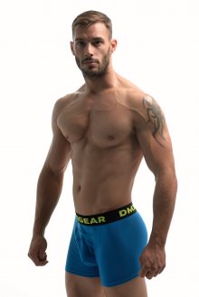 DMXGEAR pánské luxusní modré boxerky Anatomically Fit Boxer s černou gumou v pase