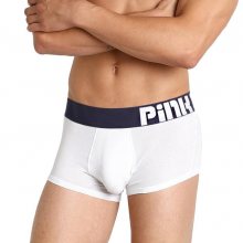 PINK HERO bílé boxerky s modrou gumou Color Logo 3D