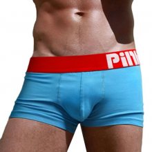 PINK HERO tyrkysové boxerky s červenou gumou Color Logo 3D