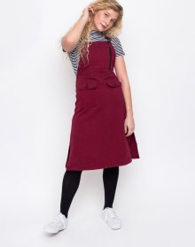 Lazy Oaf Contrast Stitch Pinafore Red XS