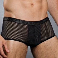 BODY ART černé pruhované boxerky Rhea Minipant