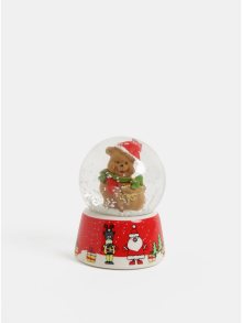 Červené vánoční sněžítko s motivem medvěda Kaemingk