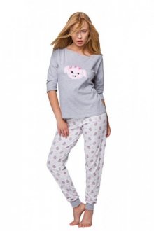 Sensis Piggy Dámské pyžamo XL šedo-růžová