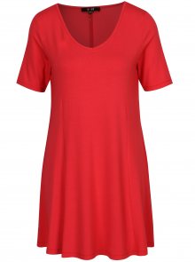 Červené šaty s véčkovým výstřihem Yest