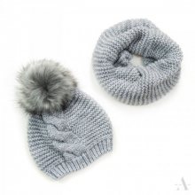 Art of Polo (Čepice+nákrčník) Wygodna elegancja Šedý Komplet Univerzální šedá