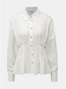 Bílá košile s nabíráním v pase Miss Selfridge