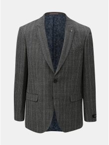 Šedé kostkované oblekové sako Burton Menswear London Pow