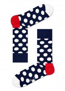 Happy Socks tmavě modré ponožky s bílými puntíky Big Dot - 41-46