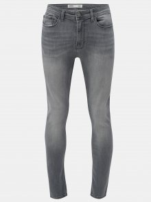 Šedé skinny džíny s vyšisovaným efektem Burton Menswear London