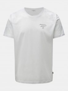 Bílé tričko s potiskem na zádech Makia Trout