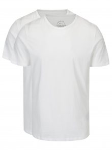 Sada dvou bílých basic triček s krátkým rukávem Jack & Jones Basic