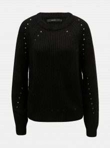 Černý svetr s děrovanými detaily VERO MODA Jay