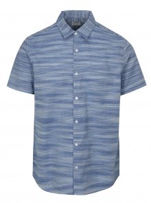 Modrá pruhovaná košile s krátkým rukávem Burton Menswear London 