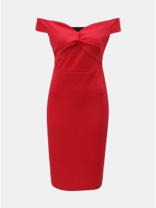 Červené šaty s odhalenými rameny Dorothy Perkins