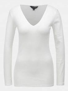 Bílé basic tričko s dlouhým rukávem Dorothy Perkins