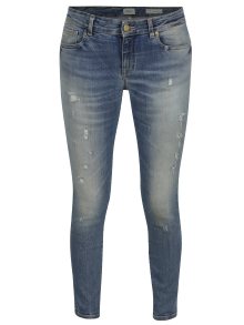 Modré skinny džíny s potrhaným efektem ONLY Alba