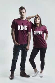 Set triček King Queen Bordová [KQ]