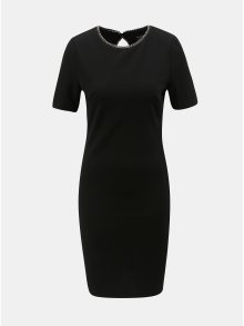 Černé šaty s ozdobným lemem u krku Dorothy Perkins