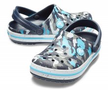 Crocs barevné maskáčové pantofle Crocband Camo Spec Clog Blue/Camo - 23/24