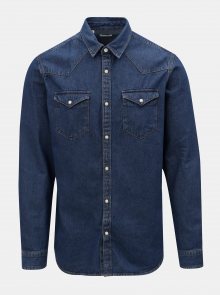 Tmavě modrá džínová slim fit košile Selected Homme