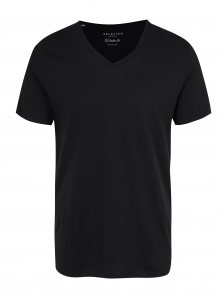 Černé basic tričko s véčkovým výstřihem Selected Homme 