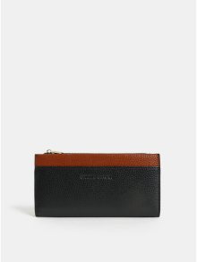 Hnědo-černá kožená velká peněženka Smith & Canova