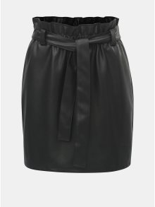 Černá koženková sukně s gumou v pase ONLY Coc