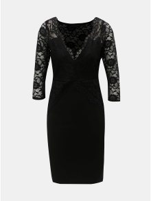 Černé pouzdrové šaty s krajkovými detaily Dorothy Perkins