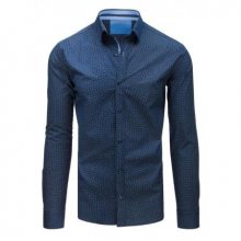 Pánská STYLE košile elegantní se vzory tmavě modrá