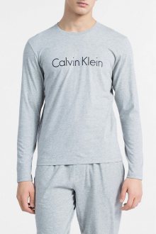 Calvin Klein šedé pánské tričko L/S Crew Neck - M
